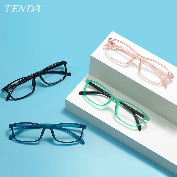 Homens homens Óculos retangulares Plástico TR90 FLECLE FLEXIBLE FULL BIM COMPROTE para lentes de prescrição Miopia Reading 240423