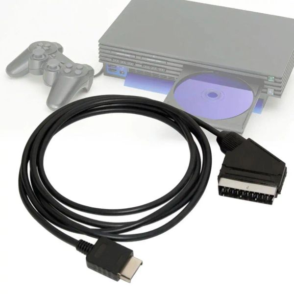 Joysticks 1,8 млн. RGB Scart Cable для Sony PlayStation PS1 PS2 PS2 TV TV AV -ведущий подключение к замену шнурной шнурной проволоки для консолей PAL/NTSC