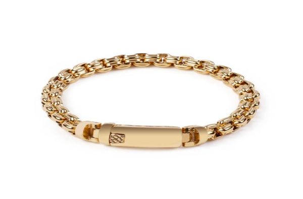 Presentes comerciais masculinos 40G Peso 8mm 866039039 Goldend Stainless Steel Stainless Squaure Cool Squaure Rolo Chain Bracelet Bangle Mens WOME3691446