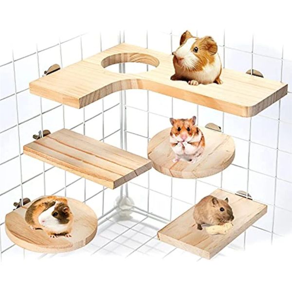 Toys 5 Pack Hamster Cage Plank Platform Definir pequenos Anminals Rat Cage Playground para chinchilla hamster pássaro cobaias porquinhos