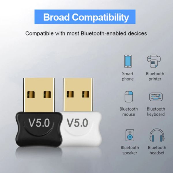 Adapter 5.0 USB Bluetooth Empfangen -Sender Bluetooth -Plug -and -Play -Hochgeschwindigkeits -Sender -Dongle -Wireless -Adapter für PC -Laptop