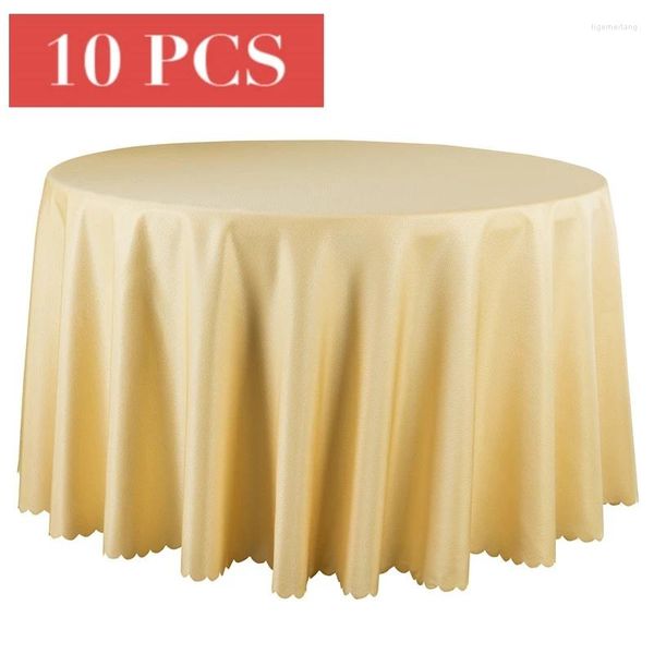 Tala de mesa 10pcs poliéster jacquard linho quadrado quadrado pano de ouro branco de ouro el banquet capa de casamento redonda toalha de mesa