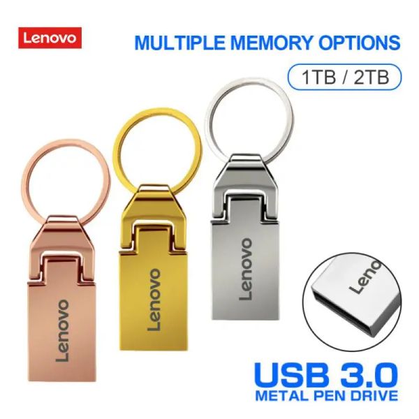 Adaptör Lenovo OTG USB Flash Drive 2TB 1 TB USB 3.0 Tip C 2In1 Pen Sürücü Su geçirmez Pendrive, PS4 için Ücretsiz Anahtar Halka Memoria USB ile