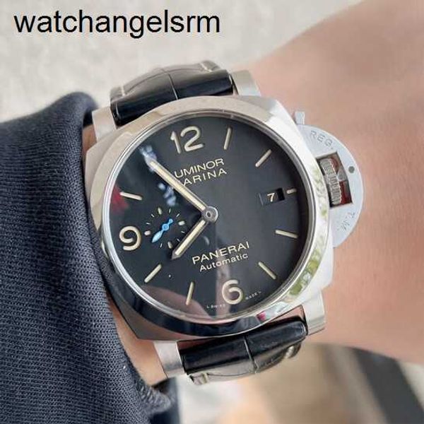 Relógio de pulso feminino Panerai Luminor 1950 Série de 44 mm Diâmetro Calendário de relógio mecânico automático Display Men's Watch Aço de aço 44mm Luminor PAM01312