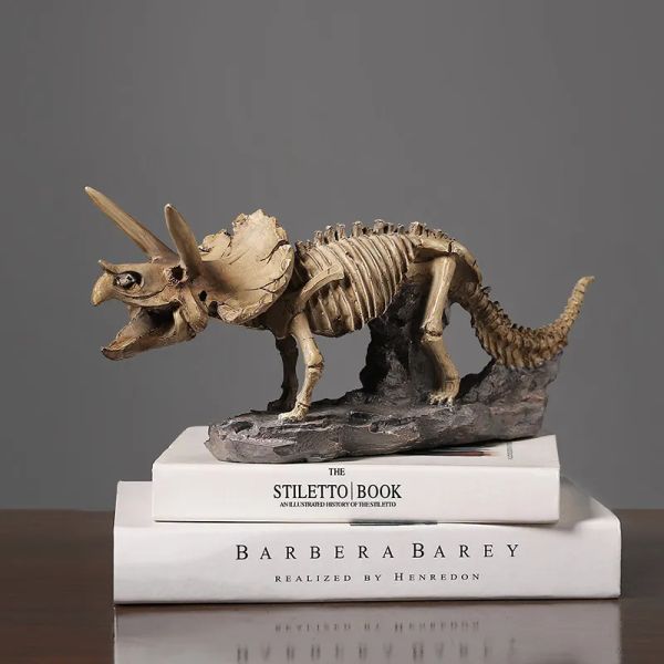 Skulpturen 4d Tiermodell Spielzeug Simulation Großer Dinosaurier Fossil Triceratops zusammenstellen die Skelettmodellspielzeugharzskulptur