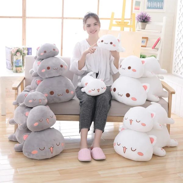 Bambole 3565 kawaii bugiardo gatto peluche di peluche imbottito bambola da gatta adorabile cuscinetto animale morbido giocattoli da cartone animato per bambini regalo di Natale femminile 2