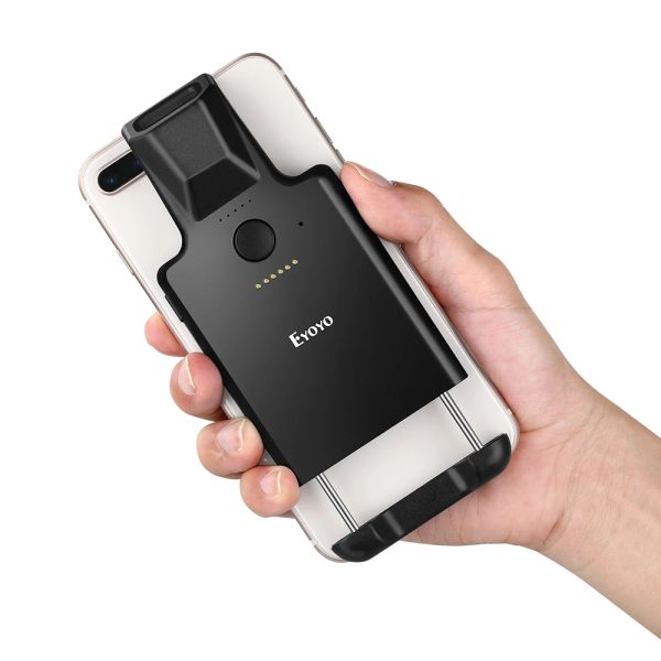 Сканеры Eyoyo 1D Back Clip Bluetooth Scanner Рабочий телефон портативный штрих -кодовый считыватель Bluetooth Совместимый с 1D 2D QR -сканер