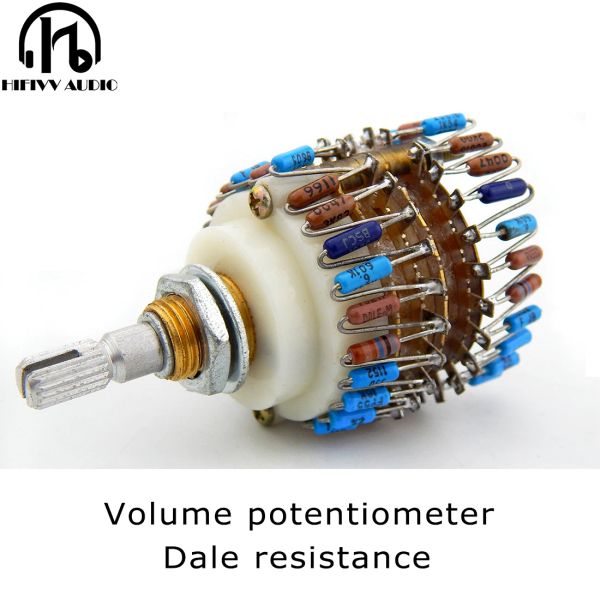 AMPLIFICADORES 2.0CH VOLUME POTENTIOMÉMOMEM com resistor Dale para amplificadores de áudio Atenuador de comutação melhor do que Alpes 50k 100k