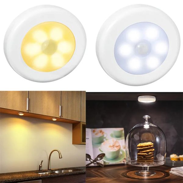 Sensore 6led Night Light Infraring Motion Bulbs Auto Accendi e spento Armadio Potenza batteria per la lampada a parete per la casa DECORAZIONE DELL'IMPIO DELL'IMPIRAMENTO LL LL LL