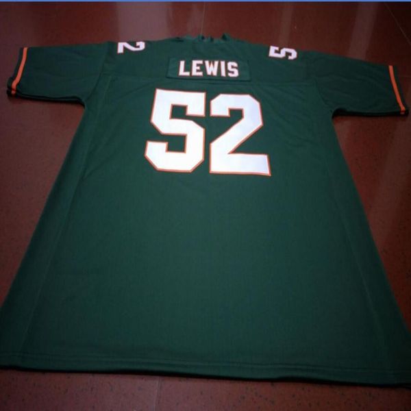 Custom Männer Jugendfrauen Vintage Miami Hurricanes #52 Ray Lewis Football Trikot Größe S-5xl oder Custom Eder Name oder Number Jersey 215o