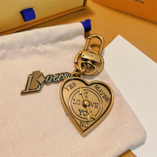 Amanti Designer Heart Designer Keychain da uomo di lusso Coppia di moda Coppia Key Chain Gold Charm Ring con scatola con scatola