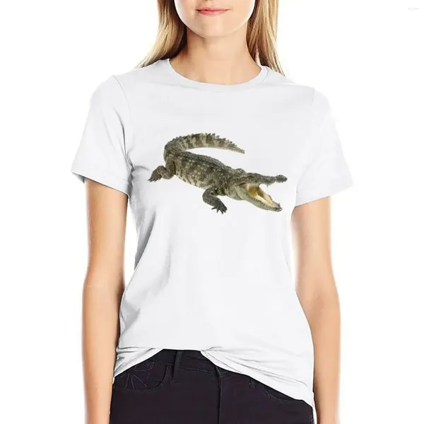 Frauenpolos Crocodile!T-Shirt ästhetische Kleidung kurzärmeliges Sommerblusen Frau 2024