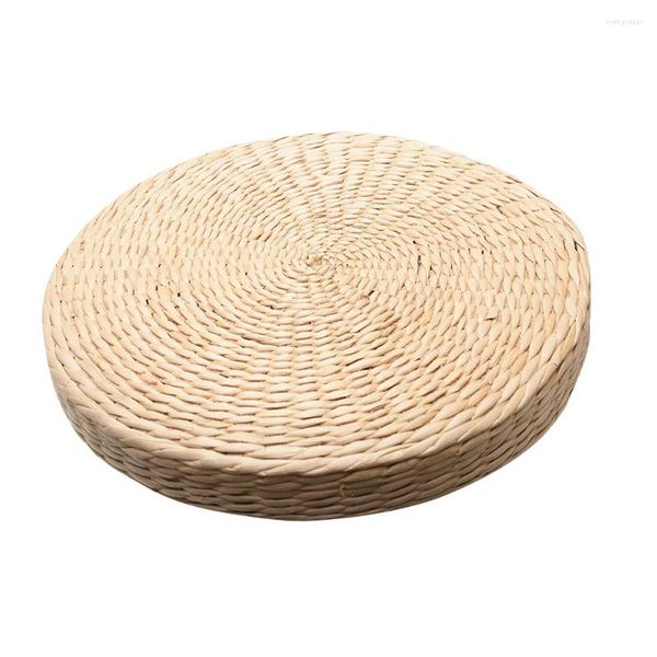 Cuscino tappetino per la casa pad patch pavimento sedia da giardino zen erba fatta a mano 40 cm di paglia beige