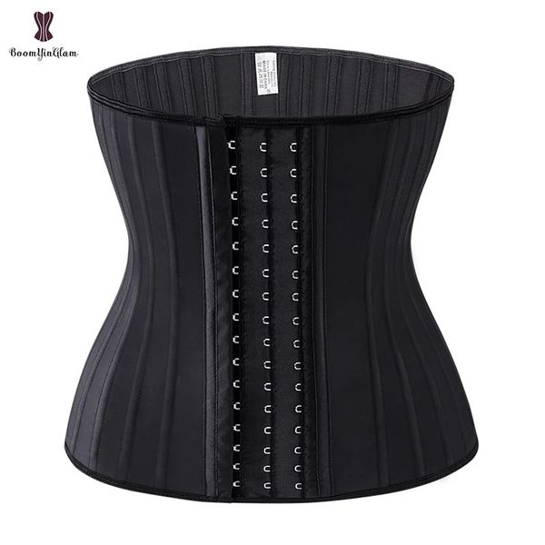 Creme preto 3 gancho e olho 25 aço boned látex Cintura instrutor de cintura fajas faixas de cintura de cintura plus size corselet mulheres 240430