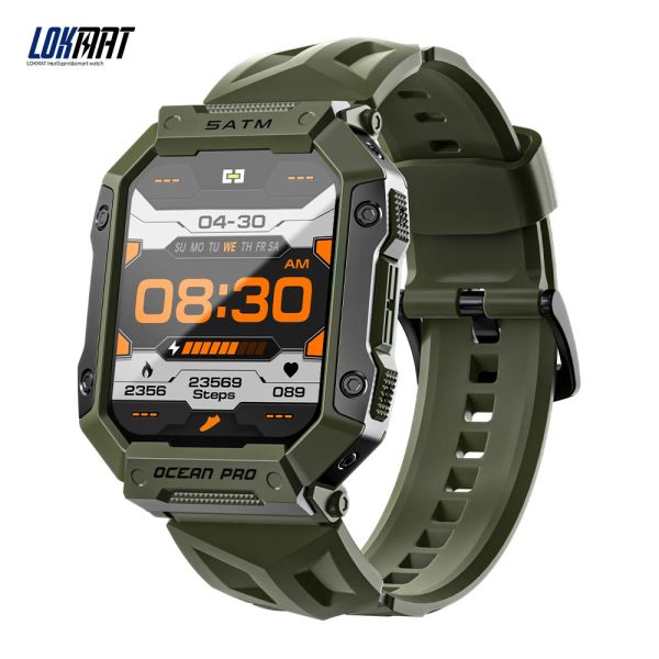Relógios Lokmat Ocean Pro Sport Smart Watch Scret Scret Touch Touch Smartwatch Rastreador de fitness Rastreador de frequência cardíaca Monitor