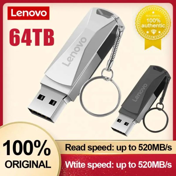 Adattatore Lenovo Metal 2 TB Disco Flash Drive USB 3.0 Trasferimento file ad alta velocità 64 TB da 6 TB a capacità ultralarge Stile meccanico impermeabile