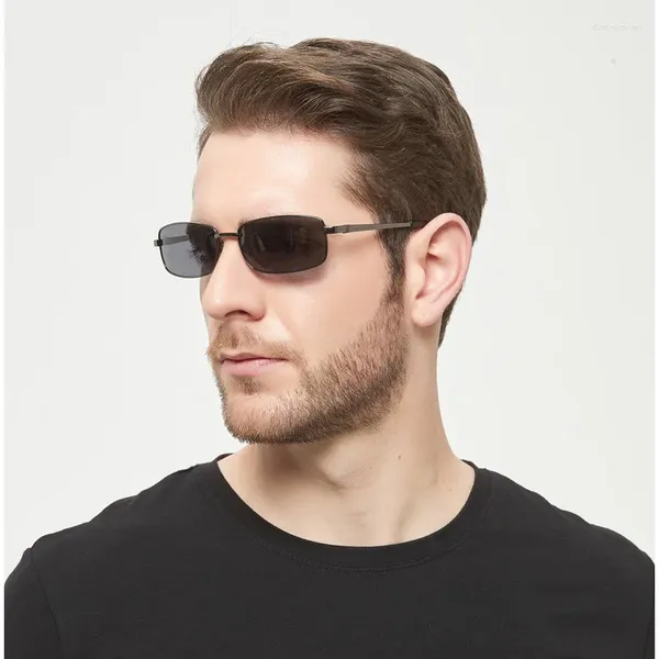 Occhiali da sole uomini polarizzati pozzali che guidano occhiali da sole maschile visione notturna del guidatore antiriflesso Uv400