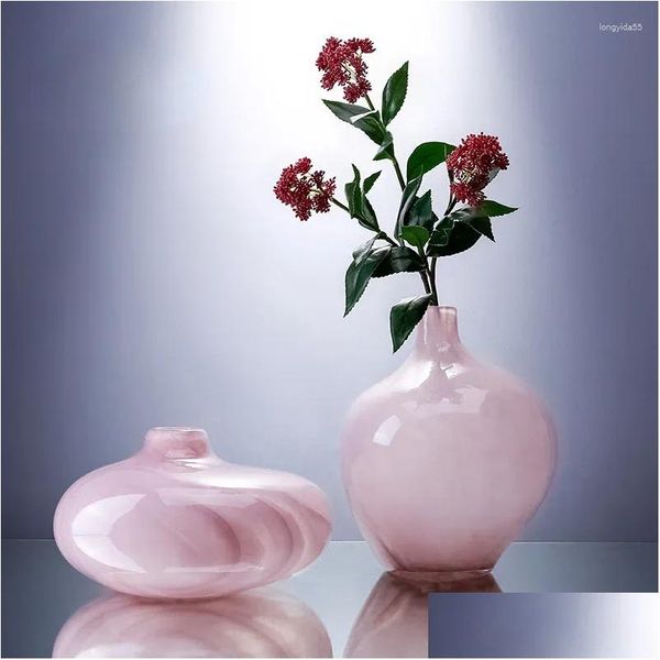 Vasos imitação rosa porcelain vaso vidro de luxo moderno decoração grow entrega home jardim home dhmvn