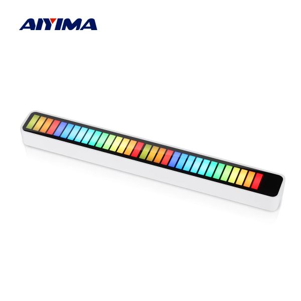 Amplificador Aiyima Music Spectrum LED Indicador de áudio Indicador amplificador VU METELOTEO APP CONTROL DE APP RGB PARA CARRA PARA PLAY