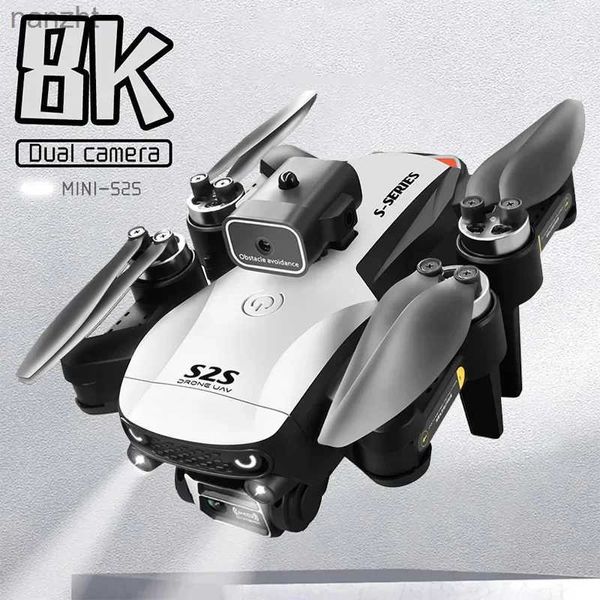 Дроны Новый S2S Mini Drone 4K Professional 8K HD -камеры Уклонение от предотвращения авиационная фотография. Бесщеточная моторная моторная четыре вертолета детские игрушки wx