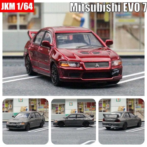 Diecast Model Cars 1 64 Mitsubishi Начальная D Evo 7 VII MINATURE MODEL JKM 1/64 Premium Toy Car Vehicle Бесплатные колеса дизельные сплавы Dift2405