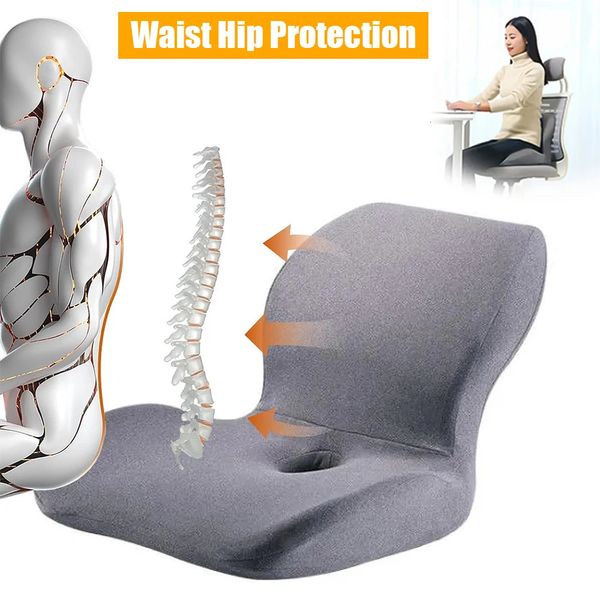 Сиденья подушка поясничная подушка подушка для памяти пена офисного кресла подушки для спины и подушки для автомобильных сидений задняя подушка 240426