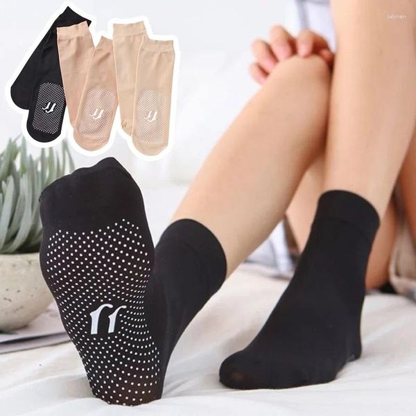 Женщины носки 5PAIR Ultra-Thin Anty-Slip короткие кристалл для прозрачной дышащей эластичной невидимой лодыжки