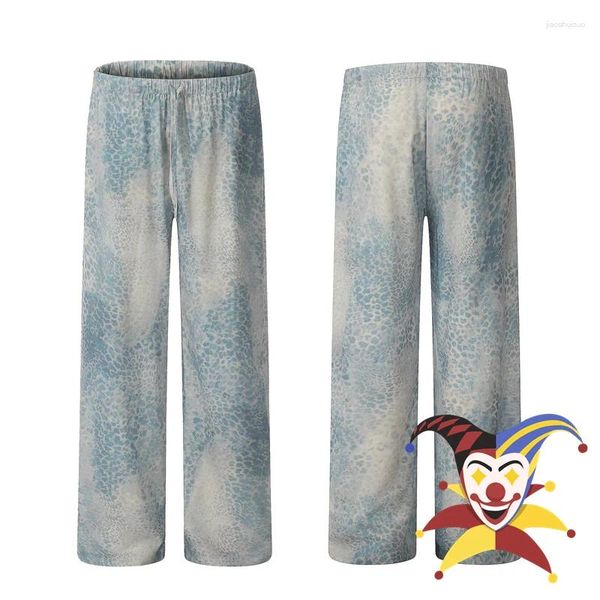 Pantaloni da uomo modello leopardo blu jogger pigro vento uomini donne pantaloni di abbigliamento sciolto di alta qualità