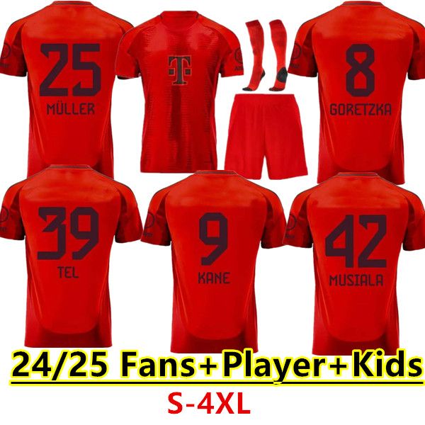 S-4xl 24 25 Soccer Jersey Sane 2024 Shirt da calcio Goretzka Gnabry Camisa de Futebol Men Kids Kits Kit
