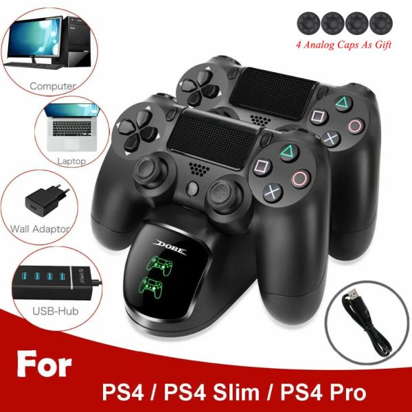 Joysticks PS4 Зарядная зарядная станция Dock Station Dual USB с светодиодными индикаторами джойстик GamePad Charger для PlayStation 4/Slim/Pro Controller