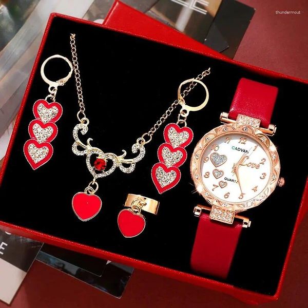 Нарученные часы женские часы элегантные часы сердца набор дам
