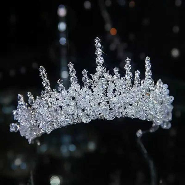 Fasce per perle diamanta fatte a mano barocche perle da sposa coperto da sposa velo in cristallo velo accessori per peli per matrimoni Q240506