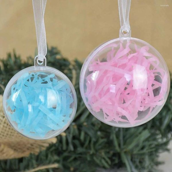 Estatuetas decorativas lâmpadas de lâmpadas 4/5/6/7cm de natal transparente bola DIY árvores ornamentais festas de casamento de casamento decoração de casa plástico