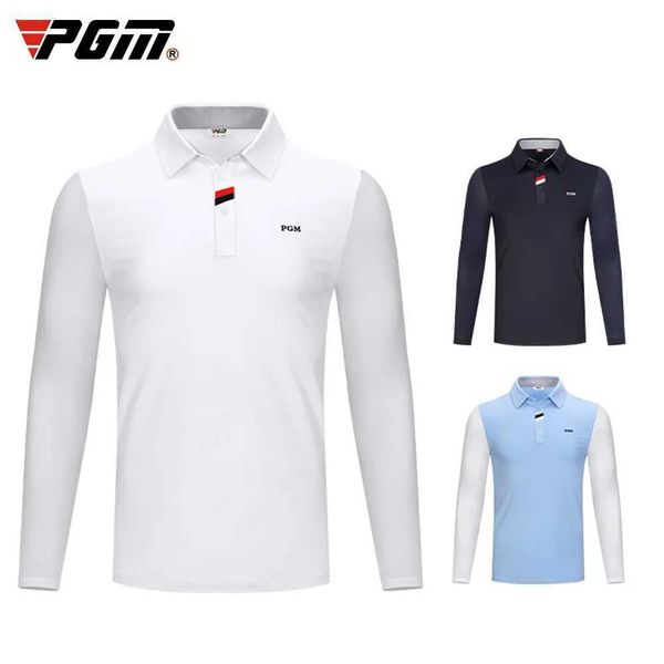Polos maschile PGM uomini camicie lunghe slve magliette traspirabili in polo abbigliamento da uomo casual tavolo da tennis per tennis m-xxl yf414 y240506