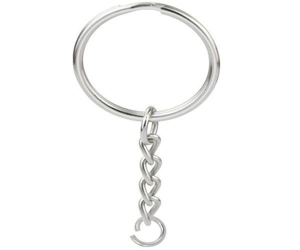 Keychains 100pcs 1 polegada 25mm Metal Split Key Ring com Chain Keychain Parts Open Jump e Connector Acessórios7046385