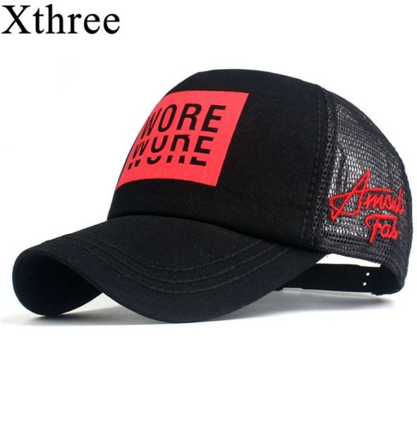 2021 Роскошные дизайнерские кепки Xthree Men Men Baseball Print Summer Mesh Hats для женщин Snapback Gorras Hombre Casual Hip Hop Papa Hat3272039