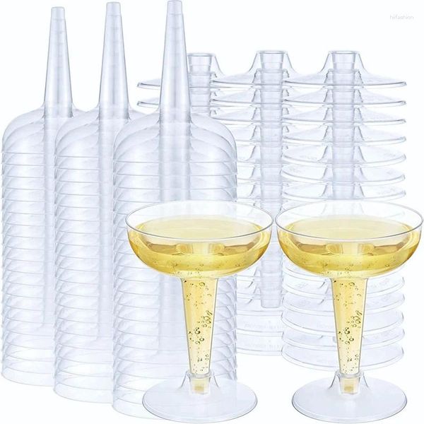 Bolsas de armazenamento 60pcs Coupe cupê de vinhos claros de degustação de copos de coquetel reutilizáveis