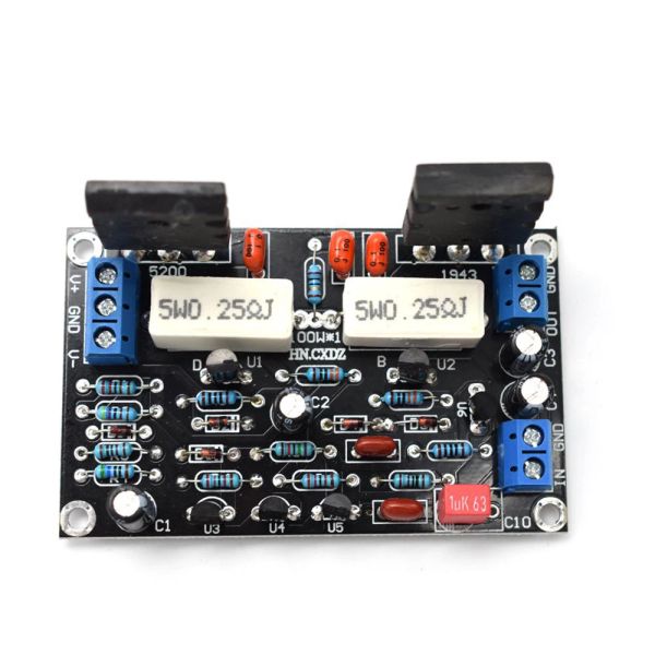 Amplificador novo tubo 2SC5200+2SA1943 Mono Channel HiFi Audio Amplifer Board 100W DC 35V C1001