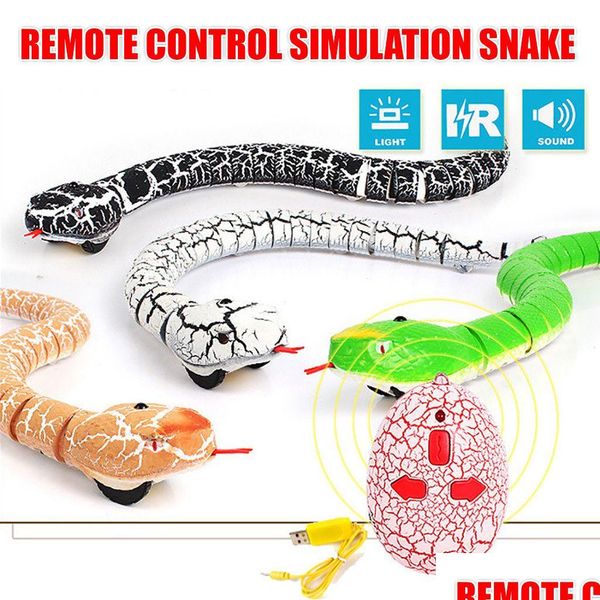 Animali elettrici/RC ElectricRc Remote Control Snake giocattolo per gattina Controller uovo Controller a sonno di serpente teaser interattivo gioca rc gam dhk1a