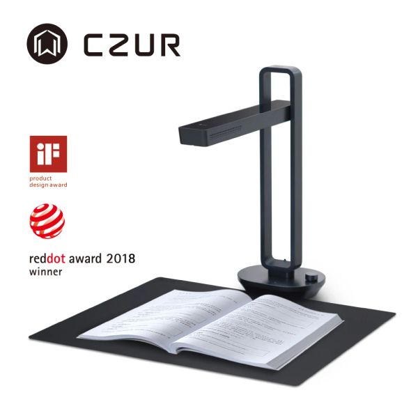 Scanners Czur Book Scanner Aura Pro Portable Document Scanner 14MP MAX A3 Tamanho com lâmpada de mesa de mesa LED SMART OCR Para o escritório em casa da família