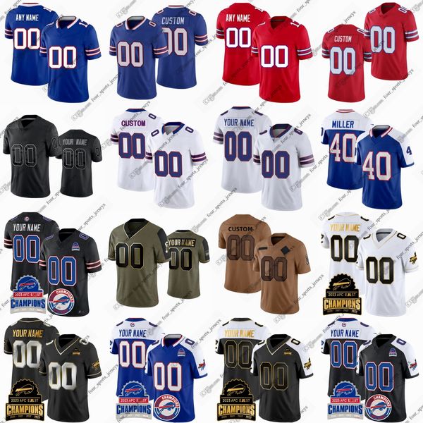 34 Thurman Thomas Fußballtrikot Josh Allen Stefon Diggs Tre'davious White von Miller Bruce Smith James Cook Terrel Bernard Micah Hyde Keon Coleman