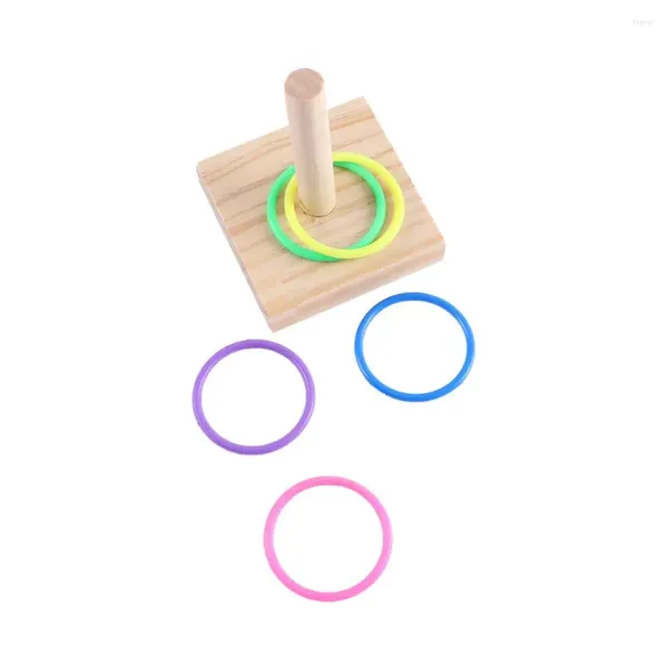 Outros pássaros suprimentos de pássaros atividades de animais de estimação tocando Treinamento de QI Playground Playground Chew Papagandotes Plataforma empilhando brinquedos coloridos Ring Toys