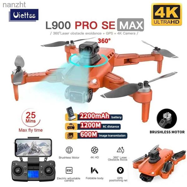 Drones L900 Pro Se Max Drone 4K Профессиональный беспилотник с 5G -камерой Wi -Fi 360 Уклонение от препятствий FPV Бесстраночный мотор RC Four Helicopter Mini Drone WX