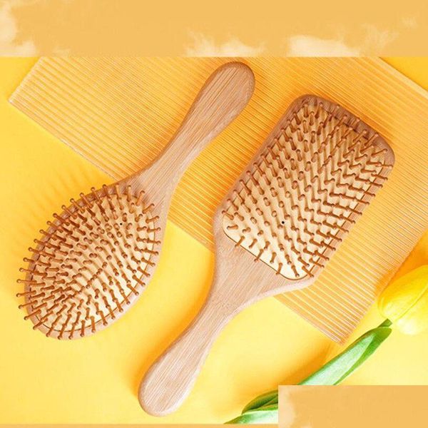Spazzoli per capelli cuscino aria pettine per capelli versante in legno paddle per la spina per capelli facile per setole flessibili bagnate o asciutte