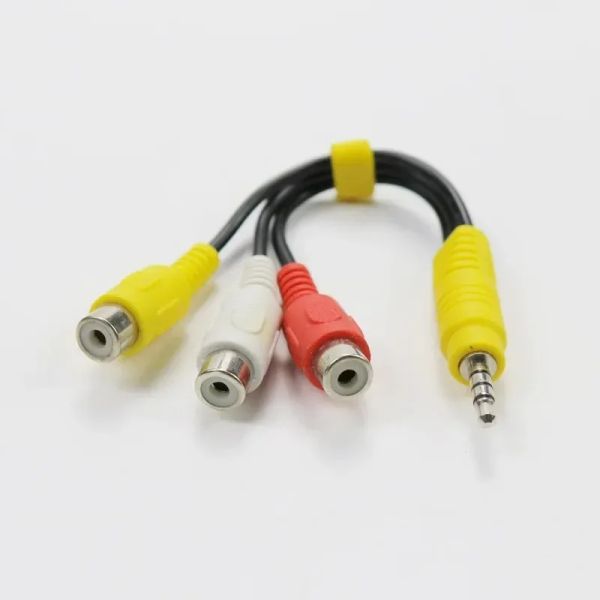 28 cm 3,5 mm männlich an 3RCA -Audio -Video AV -Adapterkabel für männliches Kabel