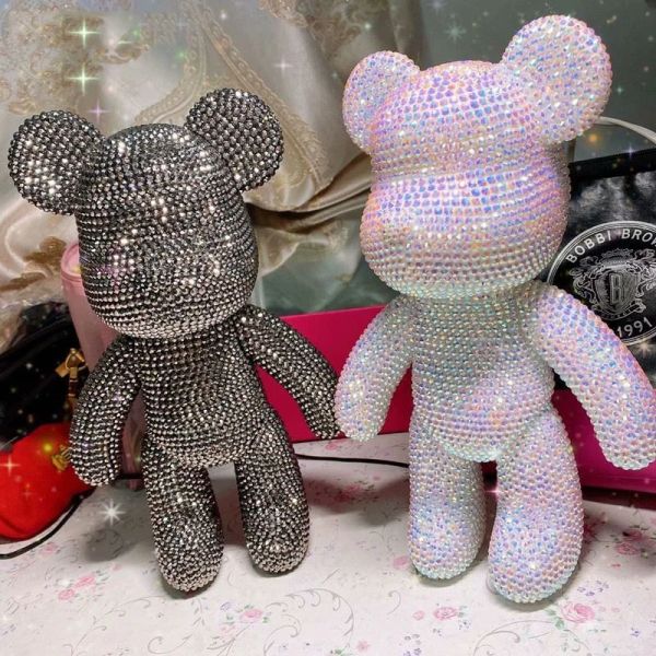 Ponto diam diamante pintando urso violento urso ornamento ornamento shinestone cristal urso boneca mosaico decoração de casa brinquedo para crianças molde branco