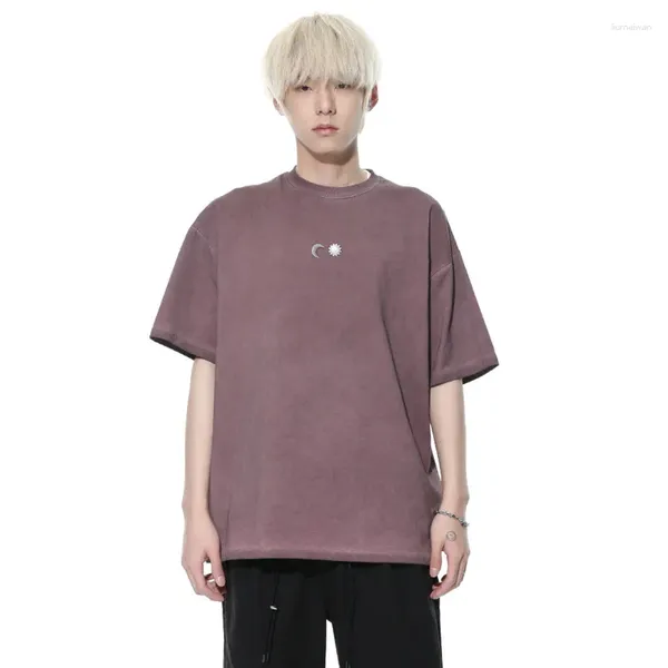 Magliette da uomo syuhgfa t-shirt coreano t-shirt design personalizzato logo in metallo baggy maschio top maniche corta casual 2024 estate