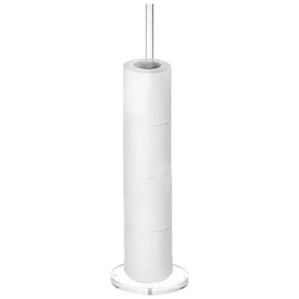 Racks Acrylic Toilet Paper Stand Toilet Paper Roll Storage Holder Modern Freestanding Bathroom Toilet Tissue Stand Clear Acrylic Floor