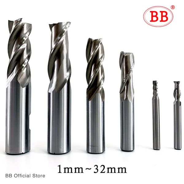 Bits BB Fim Mills de alta precisão HSS Metal Cutter Co8 Cobalt D132mm 2 3 4 Flautas dentes de dentes Ferramenta de moagem da ferramenta -chave do roteador