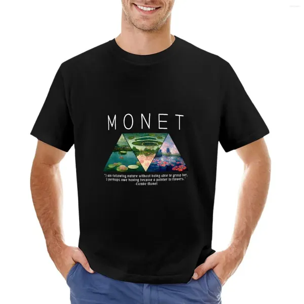 Polos da uomo Water Lillies Monet -Claude Art Remake Design T -shirt per un ragazzo Aestetico abiti estetici maschi magliette casual eleganti
